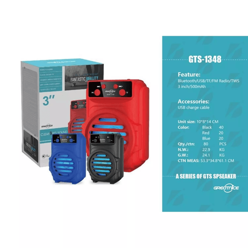 Greatnice Gts-1348 Rgb Ledli Bluetooth Hoparlör