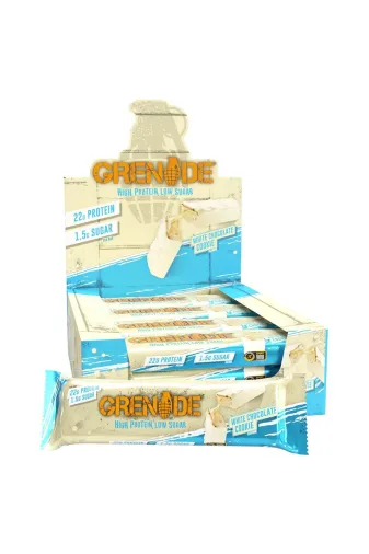 Grenade grenade465456166-1 Protein Bar White Chocolate 12X60 Gr Low Sugar Beyaz Çikolata Kurabiye Aromalı