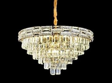 Gunkes 302 Set (40Cm-50Cm-60Cm) Kristal Taşlı Gold Avize