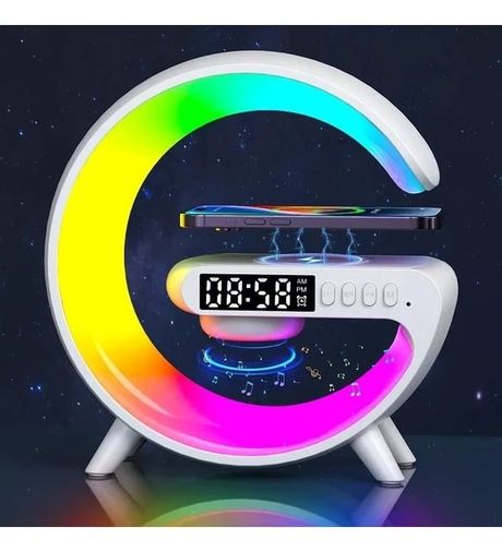 Gunkes G63HOPARLÖR G Lamba Kablosuz Şarj Özellikli Saat &amp;amp; Alarm Led Işıklı Bluetooth Hoparlör Masa Lambası