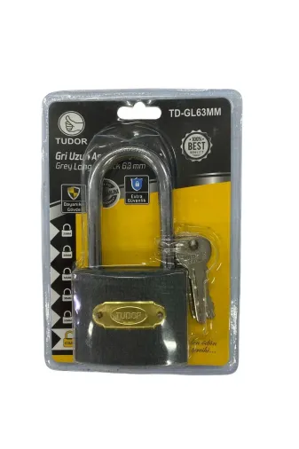 Hafk HFK-MMEY015555222006842 Mey İthalat® Tudor 63 Mm Uzun Gri Asma Kilit