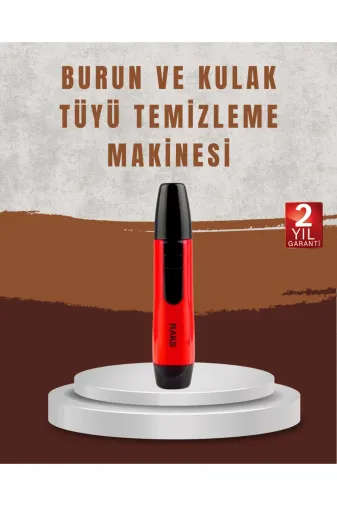 Hafk HFK-MMEYTDUCZZZBURUNTIRAMAKNES-2 Mey İthalat® Raks Leo Burun Kulak Tüy Alma Makinesi 45 Dk Şarj Süreli Kırmızı