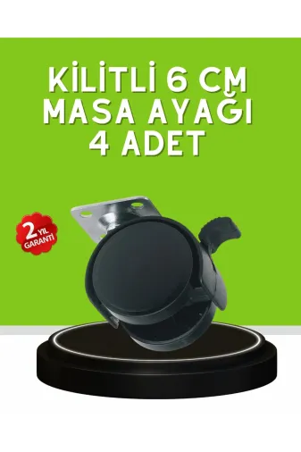 Hafk HFK-MMEYTDUCZZZKLTL6CMAYAK-4 Mey İthalat® Sehpa Ve Restoran Arabası İçin Kilitli Ayak 4’Lü