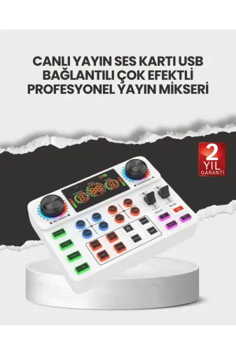 Hafk HFK-MMEYTDXUCZZZKSASOUNDCARD-1 Mey İthalat® Çok Efektli Canlı Yayın Ses Mikseri Usb Ve Kablosuz Uyumlu