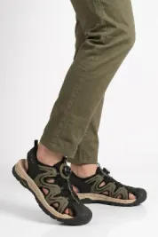 Haki Misina Bağcıklı Outdoor Erkek Sandalet