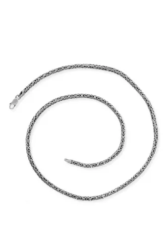 Harem Altın T4619 Gümüş Kral Zincir - 6 Mm Yuvarlak