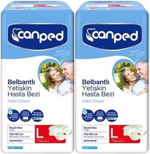Hasta Bezi Yetişkin Bel Bantlı Polietilen L-Large Büyük Boy 14 Adet