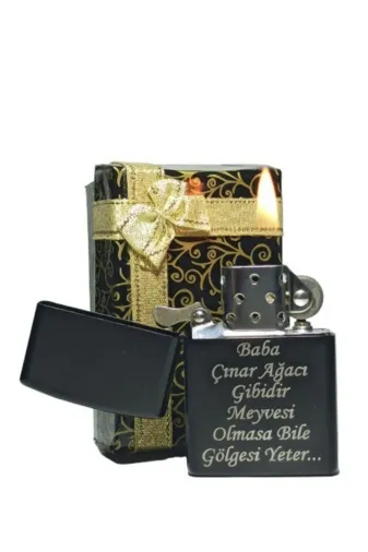 Hattat Hüseyin PRA-1473556-3496 Babalar Gününe Özel Zippo Benzinli Çakmak