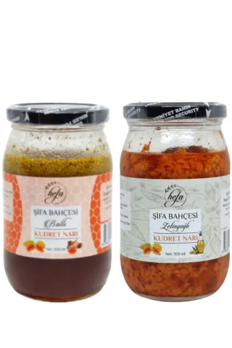 HEFA BALLI VE ZEYTİNYAĞLI KUDRET NARI Kudret Narı Ballı Ve Zeytinyağlı 2'li % Doğal 350 Ml