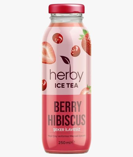 herby05487 Herby Ice Tea Berry Hibiscus Soğuk Çay Şeker İlavesiz 250 Ml X 12 Adet