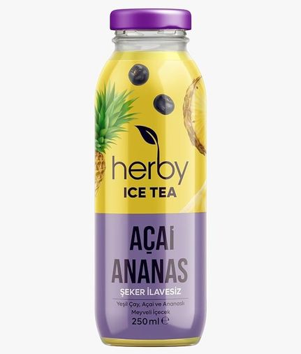 herby0589898 Herby Ice Tea Açai Ananas Soğuk Çay Şeker İlavesiz 250 Ml X 12 Adet