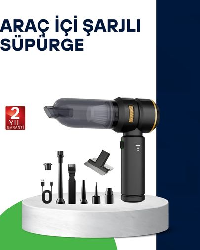 Hobibahçem 125225999 Mey İthalat Kablosuz Şarjlı Araç İçi Ve Küçük Alanlar İçin Güçlü Vakumlu Süpürge