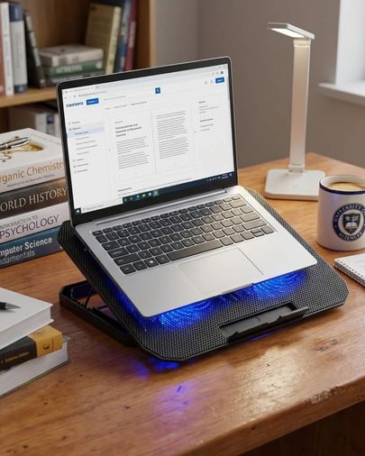 Hobibahçem 129133646 Mey İthalat Usb Girişli Laptop Soğutma Standı Çift Fan Mavi Işıklı Notebook Soğutucu