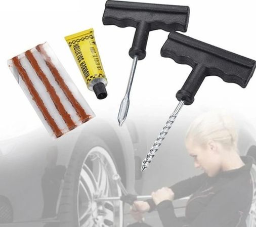 Hobibahçem 129432919 Mey İthalat 6 Parça Lastik Tamir Kiti Araç Ve Motosiklet İçin Acil Yol Seti