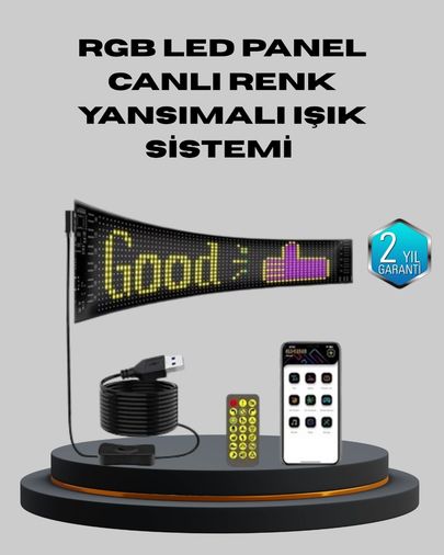 Hobibahçem MEYTDUCZZZ16X64LEDMATRİX-2-BLMY Mey İthalat 5V Usb Akıllı Piksel Led Panel Mobil Uygulama Kontrollü, Renkli Işık Efektli Çok Renkli