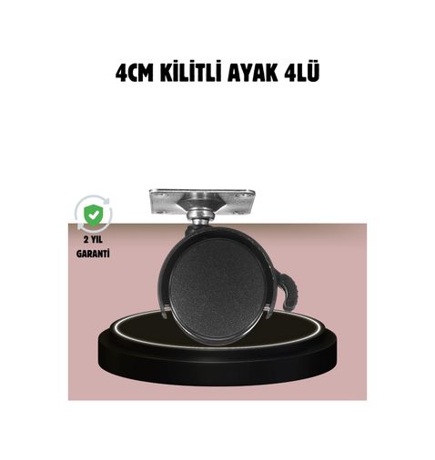 Hobibahçem MEYTDUCZZZKİLİTLİ4CMAYAK-BLMY Mey İthalat Kilitli 4 Cm Tekerlek Ayak 4 Lü Set Zemin Koruyucu Çok Renkli