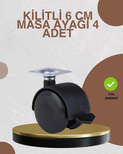 Hobibahçem MEYTDUCZZZKİLİTLİ6CMAYAK-BLMY Mey İthalat Kilitli Mobilya Ayağı 6 Cm 4 Lü Set Zemin Korumalı Çok Renkli
