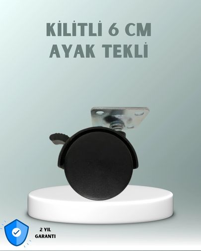 Hobibahçem MEYTDUCZZZKİLİTLİ6CMAYAKK-4-BLMY Mey İthalat Zemin Korumalı 6 Cm Kilitli Döner Ayak Çok Renkli