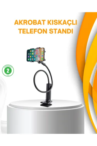 Hsc bilişim klt8912733156140 Esnek Gövdeli Mandallı Masaüstü Telefon Tutucu