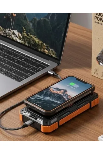 Hsc bilişim klt8912733238716 20000 Mah Powerbank Güneş Enerjili Kablosuz Şarj Hızlı Şarj Taşınabilir Batarya (Kopya)