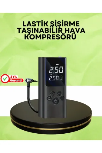 Hsc bilişim klt8912733261189 Usb Şarjlı Taşınabilir Hava Kompresörü Dijital Ekranlı