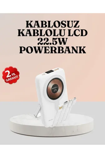 Hsc bilişim klt8912733272185 Kablosuz Ve Kablolu Şarj Destekli Taşınabilir Powerbank