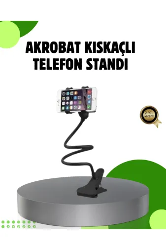 Hsc bilişim klt8912733524093 Akrobat Masaüstü Mandallı Telefon Tutucu 360 Derece Dönebilen