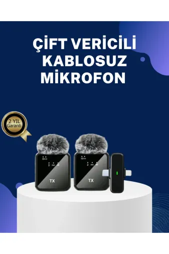 Hsc bilişim klt8912733759563 2In1 Kablosuz Yaka Mikrofonu İos Ve Android Uyumlu