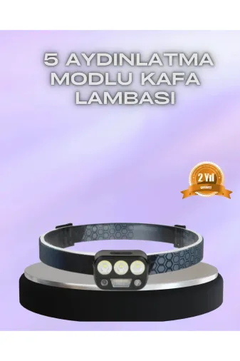 Hsc bilişim klt8912733822687 El Hareket Sensörlü Led Kafa Feneri 5 Mod Ayarlanabilir