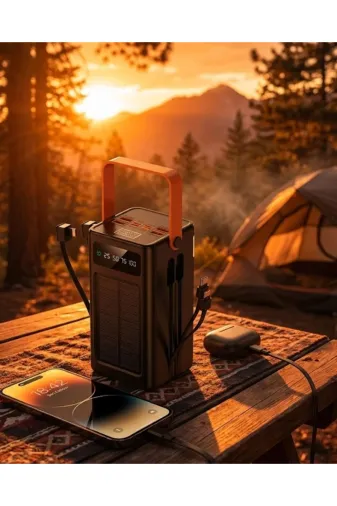 Hsc bilişim klt8912733860559 Çok Amaçlı Solar Powerbank Yüksek Kapasiteli Taşınabilir Şarj Cihazı 80.000