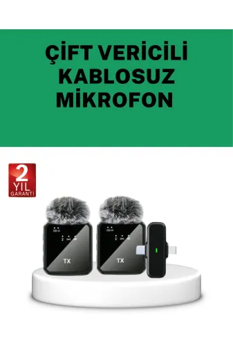 Hsc bilişim klt8912733865233 Canlı Yayın Ve Video Çekimleri İçin Çiftli Kablosuz Yaka Mikrofon