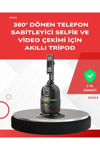 Hsc bilişim klt8912733914610 Yapay Zeka Destekli Yüz Takip Özellikli 360 Derece Dönen Masaüstü Telefon Sabitleyici