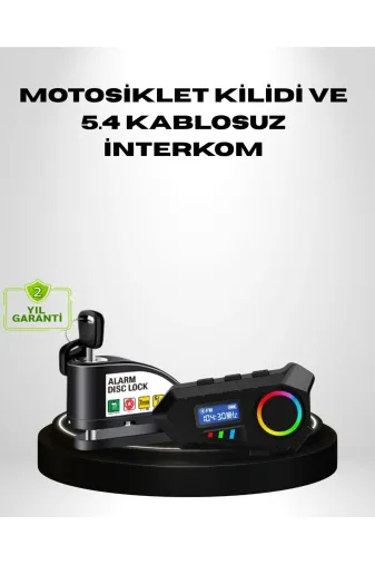 Hsc bilişim klt8912733930108 Motosiklet Ve Günlük Kullanım İçin Bluetooth Hoparlör Ve Disk Kilidi Seti