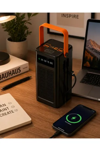 Hsc bilişim klt8912733979589 Güneş Enerjili Hızlı Şarj Powerbank Taşınabilir Yüksek Kapasiteli 80.000
