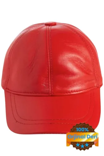 HT00743 Unisex %100 Deri Arkadan Ayarlanabilir Baseball Kep Şapka