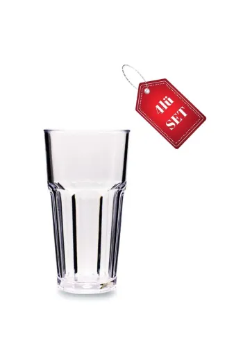 HubbyChef 20KRLMZBRDK360 Kırılmaz Bardak Marin Bardak Meşrubat Bardağı 4Lü Set