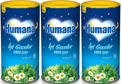 Humana İyi Geceler Çayı 200GR (Melisa Yağı İçeren Karışık Bitki İçecek Tozu) (3 Lü Set)