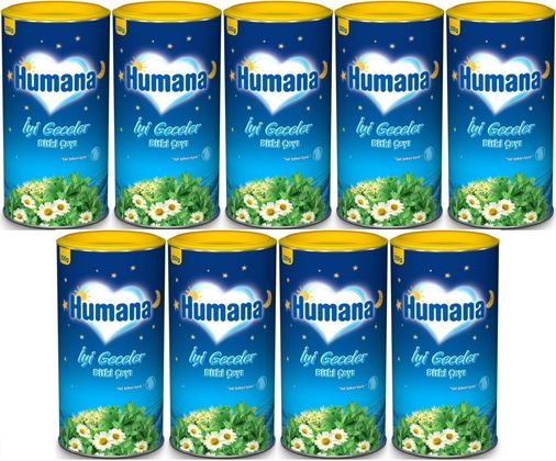 Humana İyi Geceler Çayı 200GR (Melisa Yağı İçeren Karışık Bitki İçecek Tozu) (9 Lu Set)
