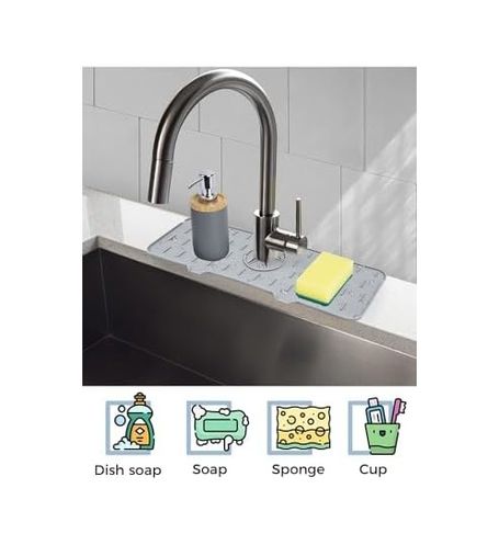 ideal standart 57855210125393680184975 Silikon Musluk Matı Su Geçirmez Lavabo Kenar Damlatmaz Altlık Düzenleyici Mat Açık Bej