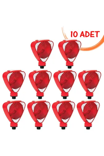 İlgi Trafik 11813 FL K-10 ADET Işıklı Flaşör Güneş Enerjili Flaşör Üçgen Çakar Lamba Solar Trafik Flaşörü (Kirmizi) Evelux 11813 Fl