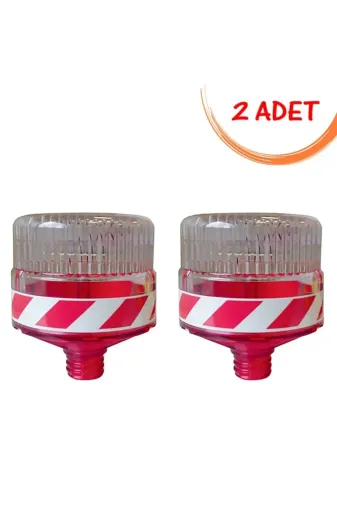 İlgi Trafik 11817 FL K-2 ADET Güneş Enerjili İkaz Lambası Ledli Flaşör Lamba Solar Trafik Uyarıcı Flaşör Kırmızı Evelux 11817 Fl K