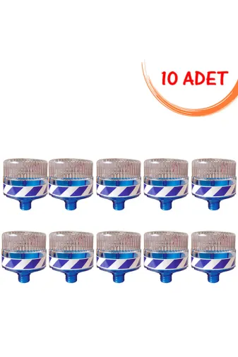 İlgi Trafik 11821 FL M-10 ADET Yol İkaz Lambaları Güneş Enerjili Flaşör Yol Flaşörü Ledli Solar Uyarıcı Mavi Evelux 11821 Fl M (10