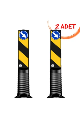 İlgi Trafik 12253 UB R-2 ADET Refüj Başı Dubası Refüj Ayırıcı Duba Plastik Esnek Refüj Başı Tabelası 75 Cm Evelux (100Mm) 2 Adet