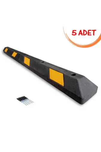 İlgi Trafik İLG-6161-5ADET Kauçuk Araç Stoperi Kauçuk Araç Durdurucu Otopark Araç Stoperi 184X16X10 Cm (5 Adet)