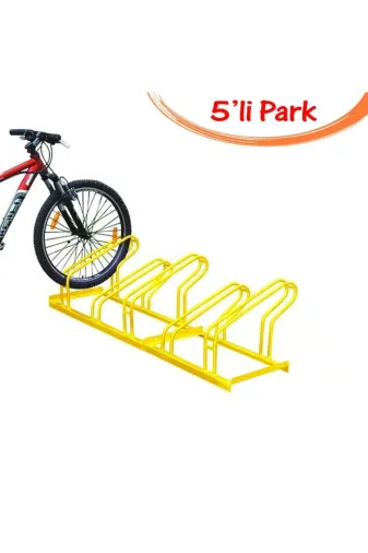 İlgi Trafik LT-008 E-5LI PARK-SARI Bisiklet Parkı Bisiklet Park Yeri Sistemleri Alanı Demiri Ayağı Sehpası 5'li 40X180 Cm Sarı
