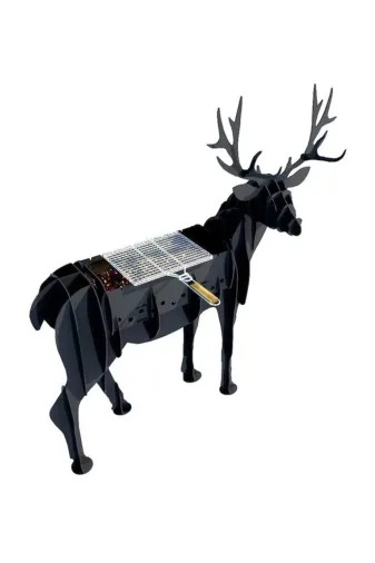 İlgi Trafik Metal Mangal Kömürlü Barbekü Mangal Ayaklı Dekoratif Geyik Model Mangal