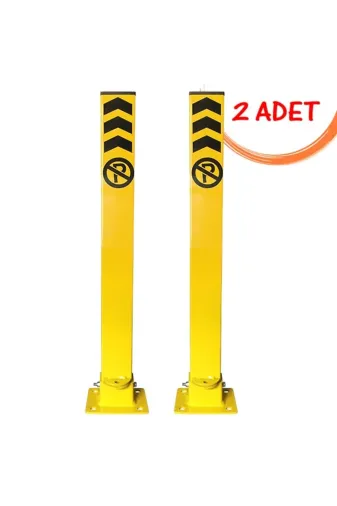 İlgi Trafik PB-001-2 ADET Otopark Direği Yatar Park Bariyeri Demir Kişisel Kilitli Yatar Bariyer 60 Cm (2 Adet)