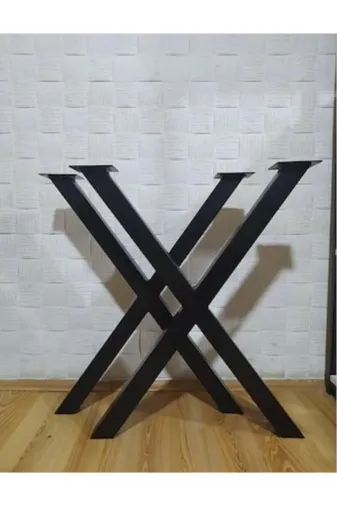 İlgi Trafik Siyah X Masa Ayağı Masa Ayağı Ahşap Kütük Mermer Masa Ayağı Metal X Ayak 60X72 Cm