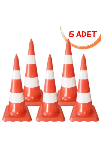 İlgi Trafik UT 5011-5 ADET Trafik Dubası 75 Cm Trafik Konisi Plastik Otopark Yol Duba Trafik Koni (5 Adet)