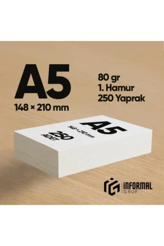 İnformal Yayınları İnfocopyA5-FOTO250 İnformal Fotokopi Kağıdı Premium Kalite A5 80 Gr 250 Yaprak 1. Hamur